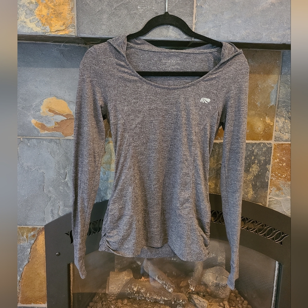 CLEARANCE 3 for $15 Marika Heather Grey Tek Dry Long Sleeve Hooded Athletic Top